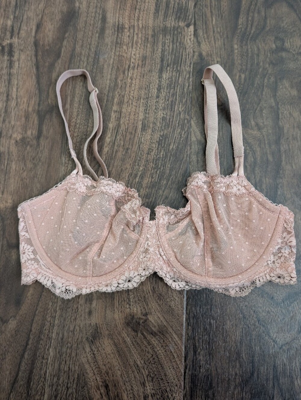 Victoria's Secret 32DD Dream Angel Sheer Pushup No Padding Lace Underwire Bra